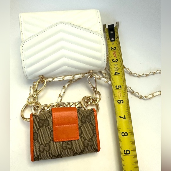 💯 GUCCI Heart Orange Trim Tan Monogram 6-Key Walle on offmarket mini bag w/ aut - Picture 11 of 13